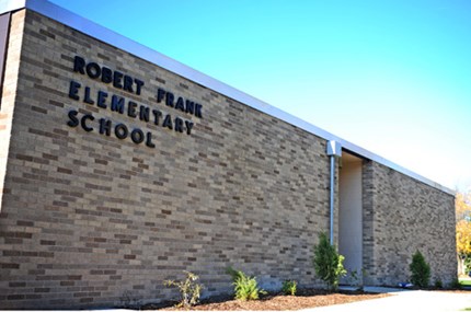 Exterior photo of Frank Elementary School building