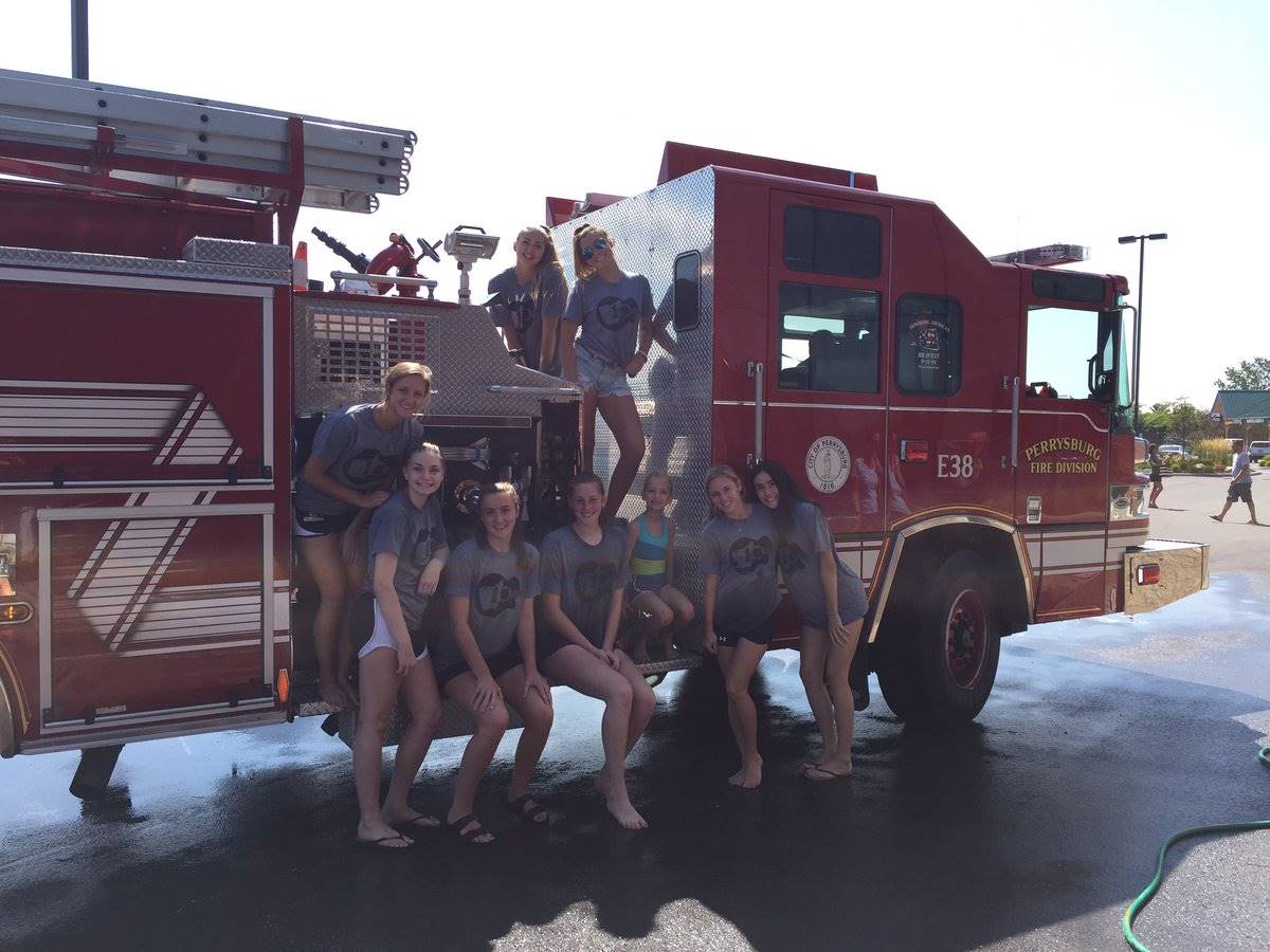 Washing a Fire Truck