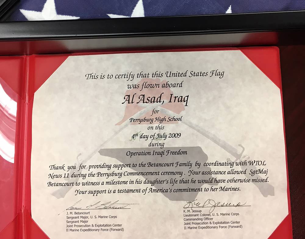 Flag flown in Operation Iraqi Freedom for PHS