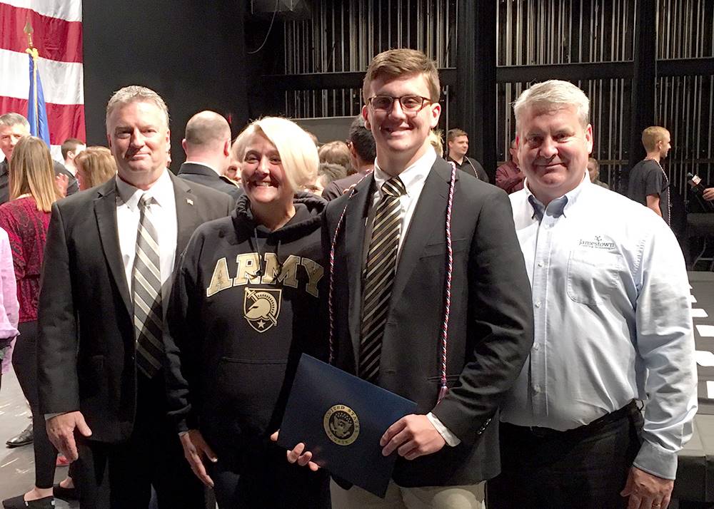 student and family at military signing day