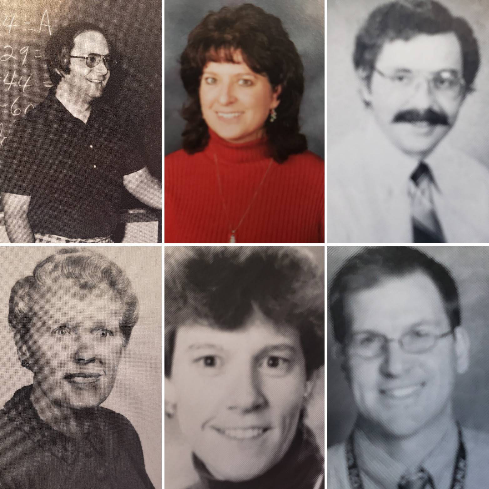 Collage of six current or retired Perrysburg teachers.