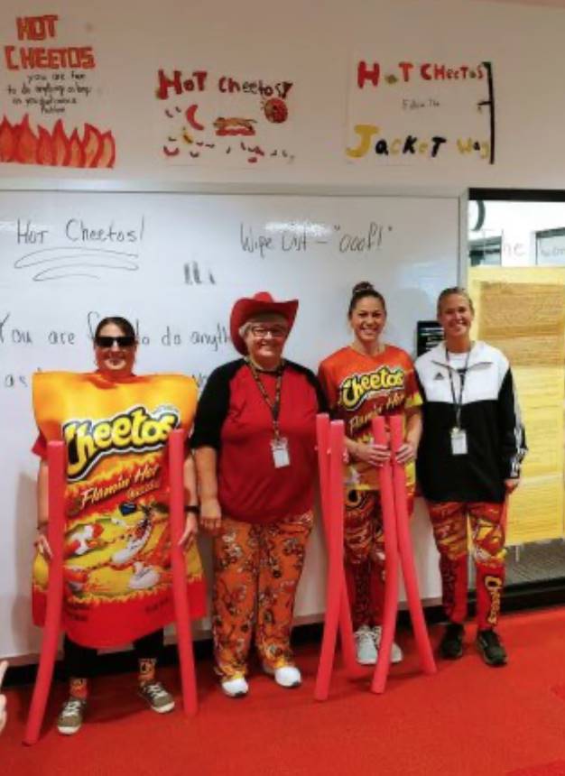 Adults in costumes